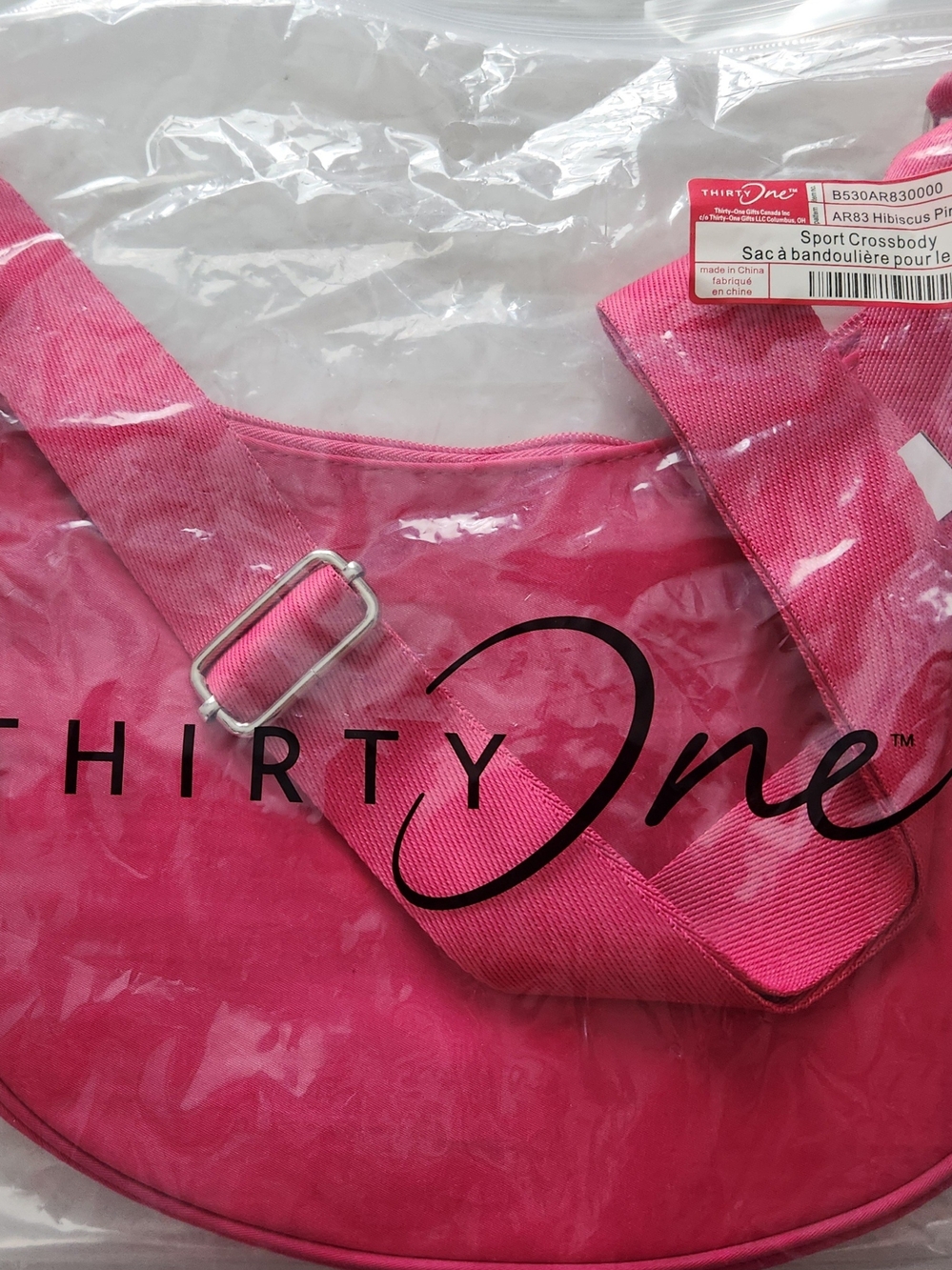 thirty-one Hibiscus Pink Sport Crossbody with Wide Strap